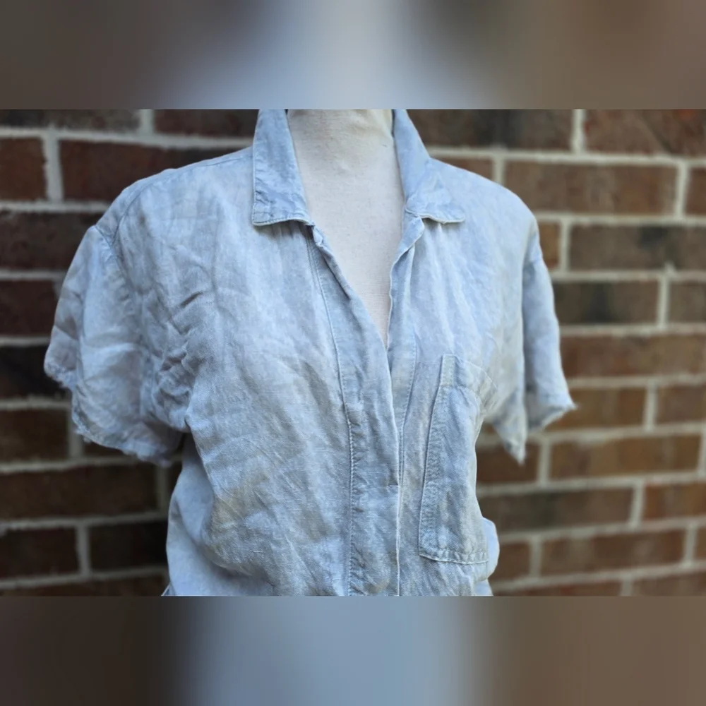 Young Fabulous & Broke Linen Blend Romper Cornflower Blue Size S
